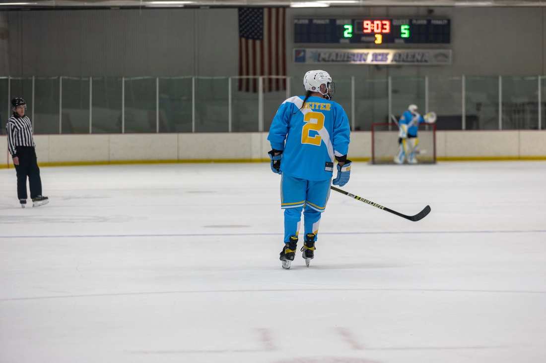 Reiter #2 at the blue line, Madison Ice Arena