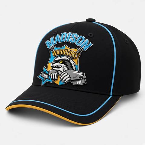 Sample design: warriors cap with the Madison Warriors crest